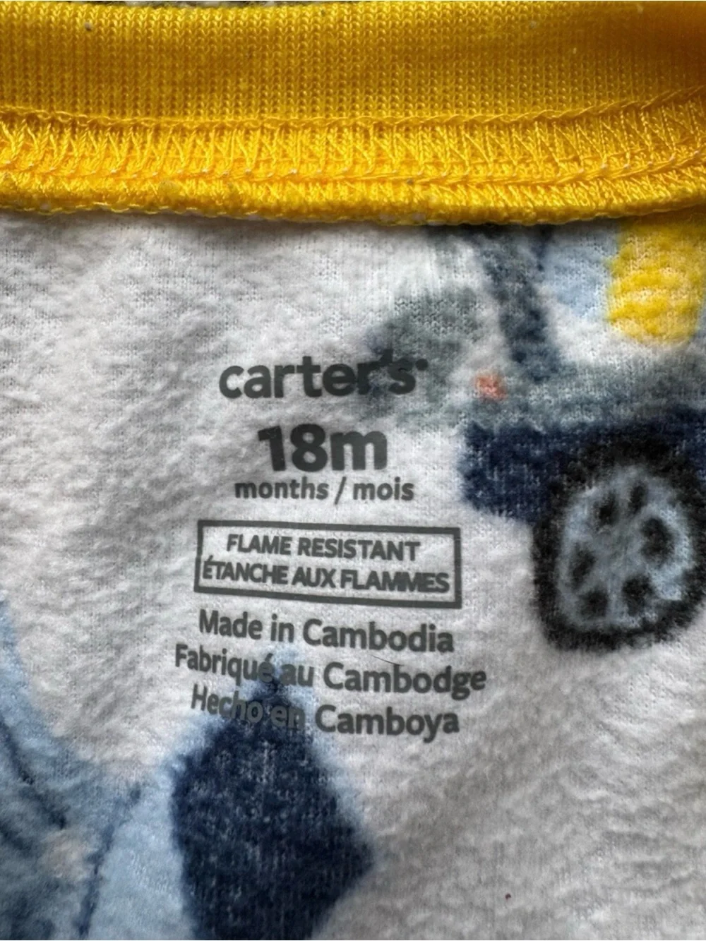 Carter’s 18M Construction Vehicle Fleece Footed Pajamas